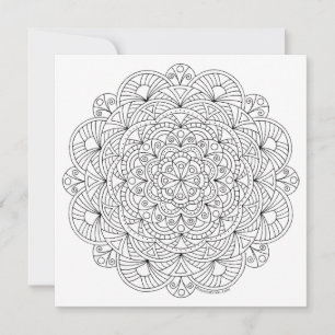 Mandala 010617 Friends Flat Kaart Adult Coloring