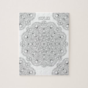 Mandala 010617 Volwassen Kleuren Optionele Naam Fu Legpuzzel