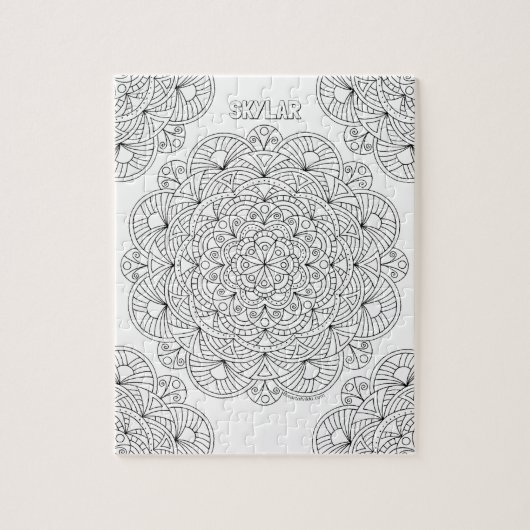 Mandala 010617 Volwassen Kleuren Optionele Naam Fu Legpuzzel (Verticaal)