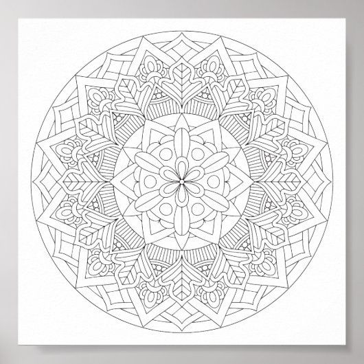 Mandala 060517_3 voor uw eigen kleur poster (Voorkant)