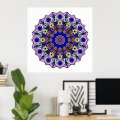 Mandala 12-2 Blauwbes - Poster (Thuiskantoor)