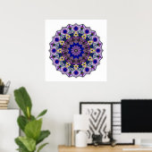 Mandala 12-2 Bosbes - Poster (Thuiskantoor)