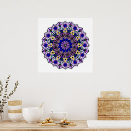 Mandala 12-2 Bosbes - Poster