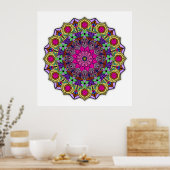 Mandala 12-2 PinkFlower - Poster (Keuken)