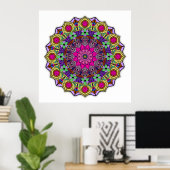 Mandala 12-2 PinkFlower - Poster (Thuiskantoor)