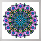 Mandala 12-2 TealRose - Poster (Voorkant)
