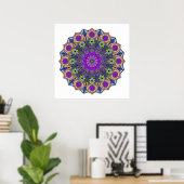 Mandala 12-2 VioletPeach - Poster (Thuiskantoor)