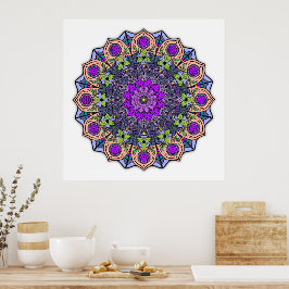 Mandala 12-2 VioletPeach - Poster