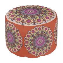 Mandala 12 AutumnLeaves Oranje Mauve - Round