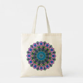 Mandala 12 Blauwgroen Roos Roze Sinaasappel - Tote Bag (Achterkant)