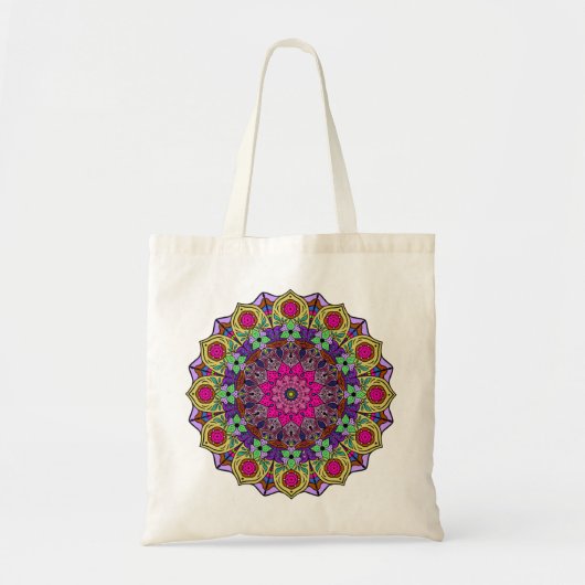 Mandala 12 Roze bloemmosterd - Tote Bag (Voorkant)