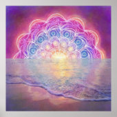 Mandala 12 Sun in Ocean roze - Poster (Voorkant)