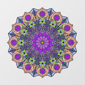 Mandala 12 VioletPeach roze groen - Raamsticker (Vel)