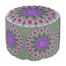 Mandala 12 VioletPeach roze groen - rond