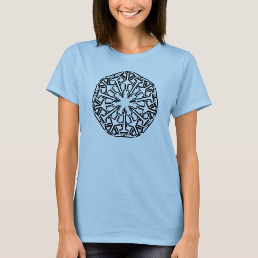 Mandala 1 Black Design T-shirt (Voorkant)