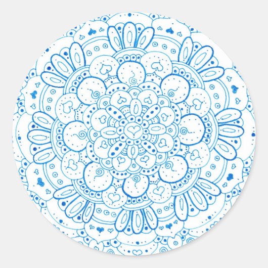 Mandala 1 ronde Stickers (Voorkant)