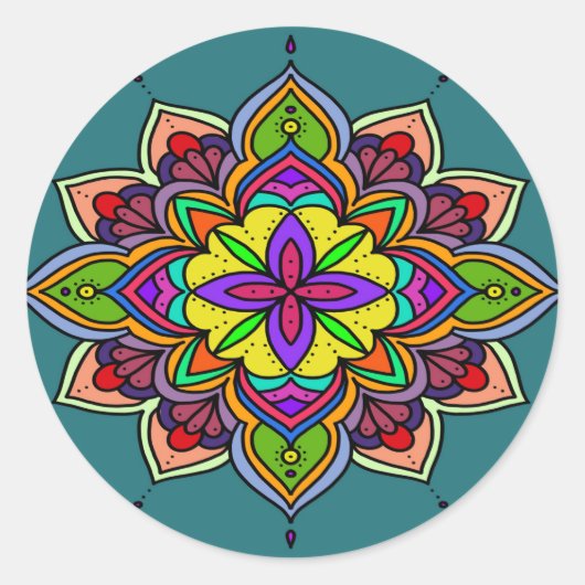 mandala 2 ronde sticker (Voorkant)