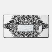 Mandala 2 - Zwart en Wit Bureaumat (Keyboard & Muis)