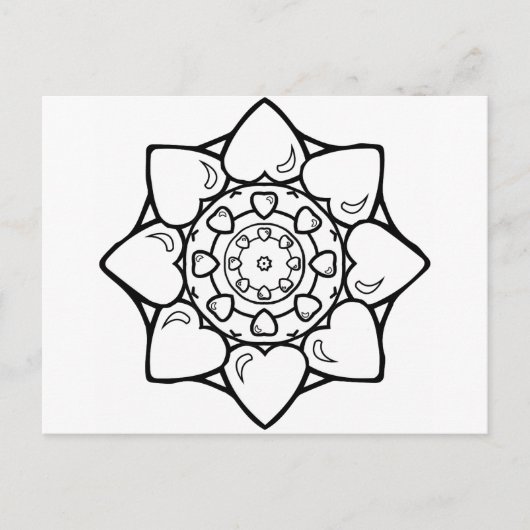 Mandala 36 harten briefkaart (Voorkant)
