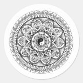 Mandala 3 ronde sticker (Voorkant)