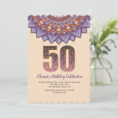 Mandala 50 Uitnodiging (Staand voorkant)