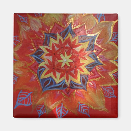 Mandala 5.1 cm vierkante magneet (Voorkant)