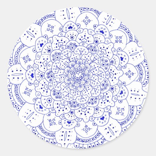 Mandala 5 ronde Stickers (Voorkant)