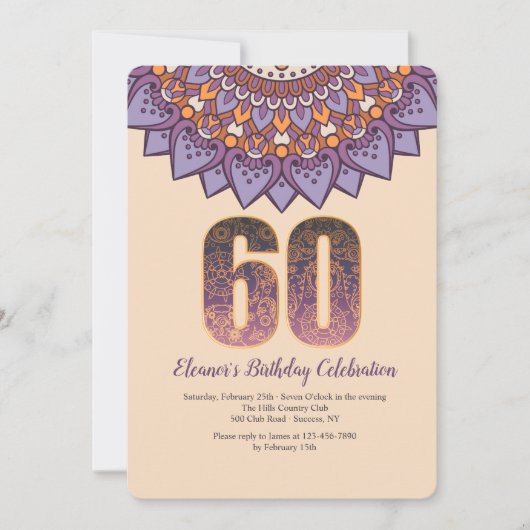 Mandala 60 Uitnodiging (Voorkant)