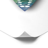 Mandala 8 groene ventilatorbladen op rood poster (Hoek)