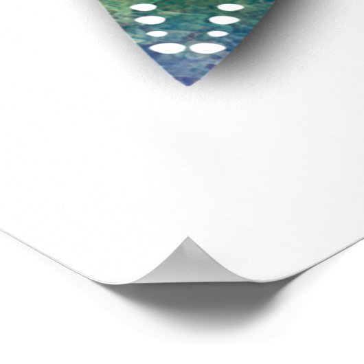 Mandala 8 groene ventilatorbladen op rood poster (Hoek)