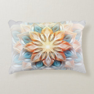 Mandala Abstract 3D-ontwerp in warme kleuren Accent Kussen