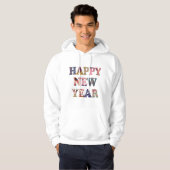 Mandala + Abstract Pattern ‘Happy New Year’ Artwor Hoodie (Voorkant volledig)