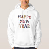 Mandala + Abstract Pattern ‘Happy New Year’ Artwor Hoodie (Voorkant)