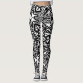 mandala abstracte kunst geometrische b&w leggings (Voorkant)