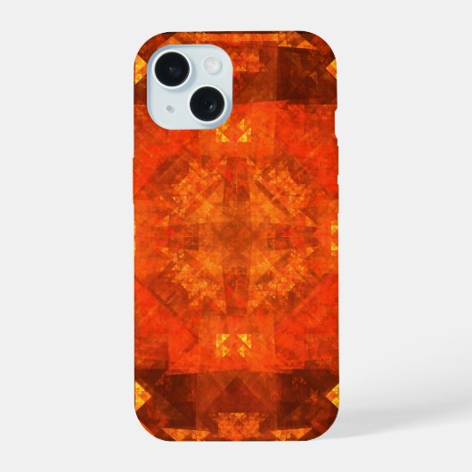 Mandala-abstracte kunstontwerp met zegenende vlamm iPhone 15 case (Achterkant)