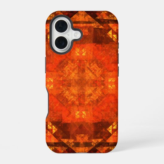 Mandala-abstracte kunstontwerp met zegenende vlamm iPhone 16 hoesje (Achterkant)