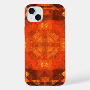 Mandala-abstracte kunstontwerp met zegenende vlamm iPhone 15 plus case