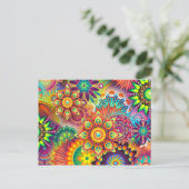 Mandala Abstracte Spirituele Psychedelic Trippy Briefkaart (Staand voorkant)