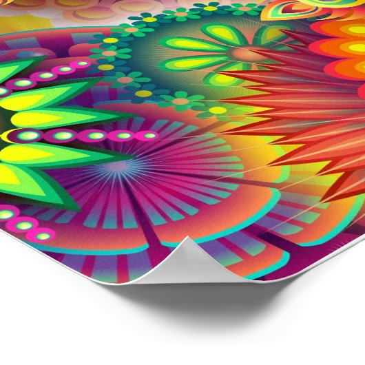 Mandala Abstracte Spirituele Psychedelic Trippy Poster (Hoek)