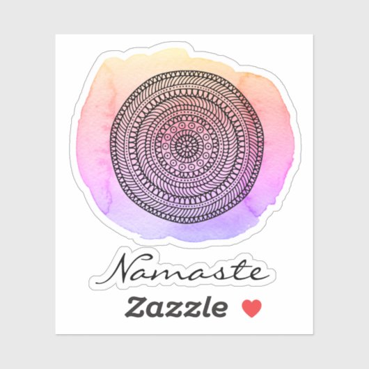 *~* Mandala Abstracte Waterverf NAMASTE Sticker (Vel)