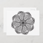 Mandala Abstracte zwarte witte minimale kleuren Briefkaart (Voorkant / Achterkant)
