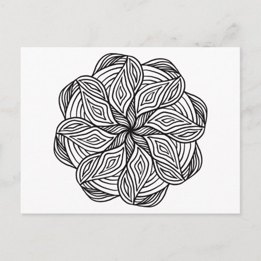 Mandala Abstracte zwarte witte minimale kleuren Briefkaart (Voorkant)