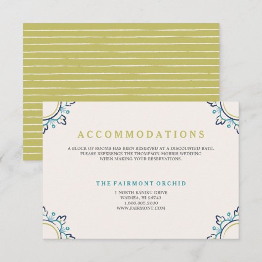 Mandala Accommodations Kaart - Blauwgroen (Voorkant / Achterkant)