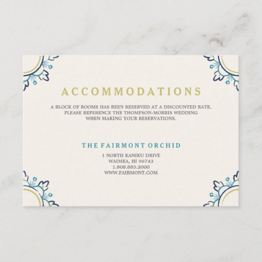 Mandala Accommodations Kaart - Blauwgroen (Voorkant)