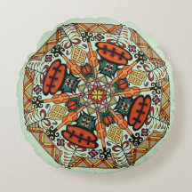 Mandala Adinkra Floor Pillow-kussen - Lt Green