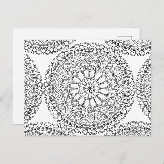 Mandala Adult Coloring Boho Pattern Briefkaart (Voorkant / Achterkant)