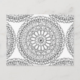 Mandala Adult Coloring Boho Pattern Briefkaart