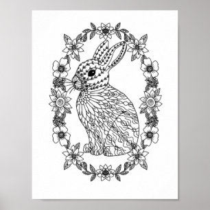 Mandala Adult Coloring Doodle Kleur Dit Poster
