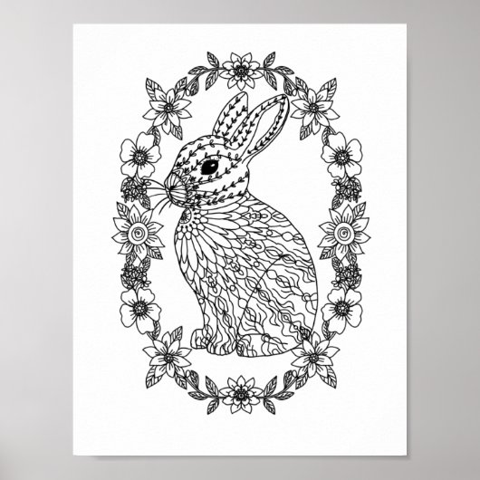 Mandala Adult Coloring Doodle Kleur Dit Poster (Voorkant)