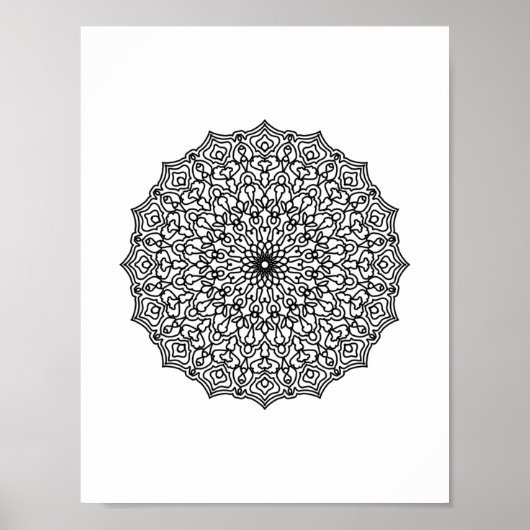 Mandala Adult Coloring Doodle Kleur Dit Poster (Voorkant)